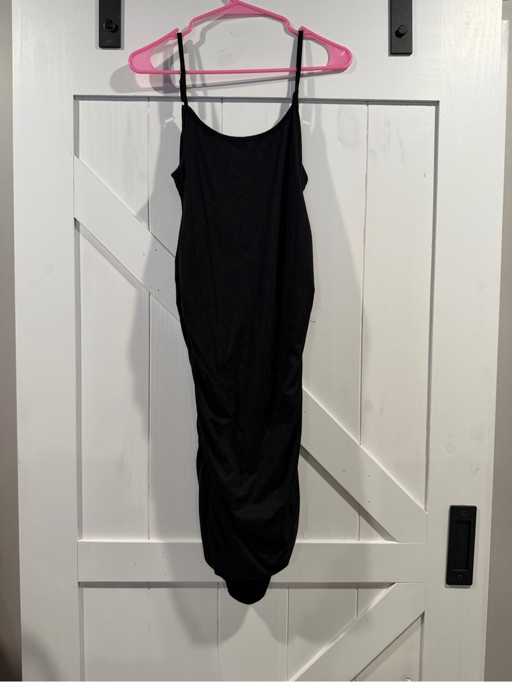 Black Spaghetti Strap Midi Dress